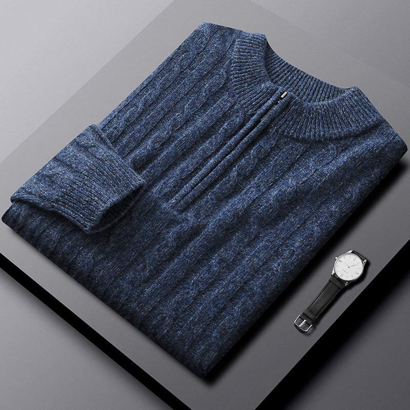 Cashmere Sweater Zipper Collar - World Of Journey