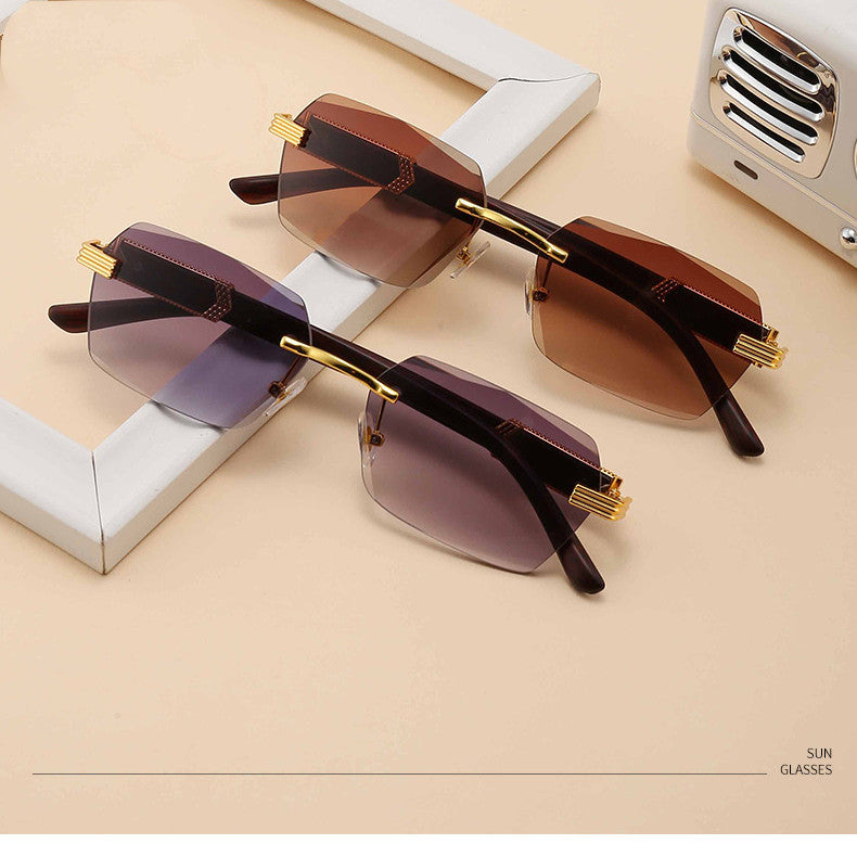 Frameless Cut-Edge Gradient Sunglasses