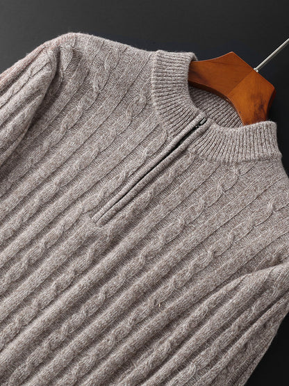 Cashmere Sweater Zipper Collar - World Of Journey